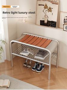 Banco de Estilo Medieval de Alta Gama para Cambiar Zapatos en la Entrada del Hogar, Zapatero con Asiento, Hierro Vintage - Product Image 5