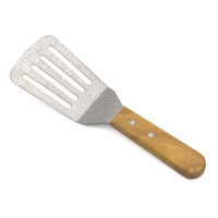 Spatule de cuisine multifonctionnelle en acier inoxydable avec manche en bois pour steak et gâteau