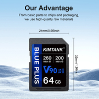 Kimtank nouvelle carte mémoire professionnelle V90 128 Go pour caméra d'action Drone 4K