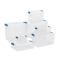 Boîte de rangement PP Solid Plus 20L, design minimaliste transparent, empilable, rectangulaire, récipient de cuisine avec couvercle, fabriqué en Italie pour la maison
