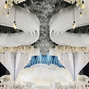 Trang trí đám cưới Backdrop Curtain Panels sóng thiết kế Trần treo lên trang trí đám cưới đàn hồi vải trần trang trí - Product Image 4