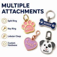 Pendentif en métal émaillé personnalisé OEM pour collier d'animal, plaque d'identification avec coordonnées, couleur unie, accessoire personnalisé pour animaux de compagnie
