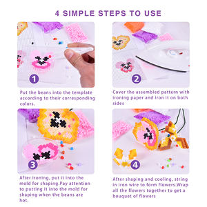 Hot Selling Plastic 5mm <b>Fuse</b> <b>Beads</b> Square Pegboard Ironing <b>Beads</b> Kids Educational Toys Educational Ironing <b>Beads</b> Set - Product Image 5