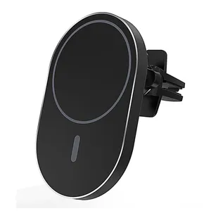 New product magnetic wireless car charger mount 15w flash fast charging one hand operate aluminum shell cooling car charger