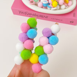 หลายรุ่น สีลูกกวาด ลูกบอลเล็ก ตกแต่งด้วยยางรัดผม ดีไซน์น่ารักหวานๆ เครื่องประดับผมผู้หญิง ขายส่งเครื่องประดับ - Product Image 1
