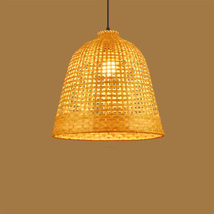 Asian Style Bamboo Jute <strong>Wicker</strong> Woven <strong>Lightshades</strong> Hanging Lamp for Restaurant Kitchen Home Decor Chandeliers &amp; Pendant Lights - Product Image 5