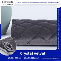 Tissu matelassé diagonal en velours imperméable tricoté en gros, 100% polyester, uni, imprimé, textile de maison