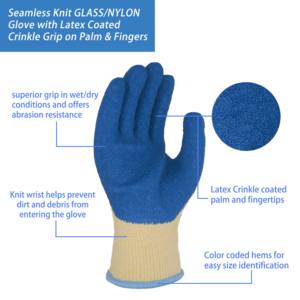 سكاييه قطن مجعد اللاتكس مغموس بالزيت مقاوم للقطع ومقاوم للسحق قفازات حماية أعمال البناء للبناء - Product Image 3