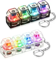 Porte-clés LED multi-styles en plastique, jouet anti-stress avec boutons clicables pour soulager le stress, accessoire de bureau portable, décoration de bureau