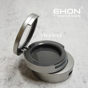 Round Empty Single Eyeshadow Case With Clear Window Top Custom Logo Metallized Cosmetic Blush <b>Compact</b> Powder Container - Product Image 3