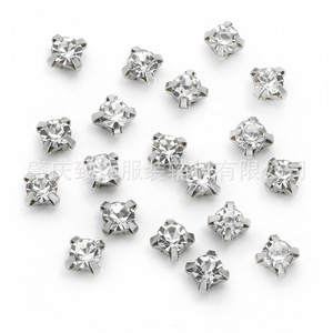 Strass carrés en verre à griffes 12 mm Blanc Rose Orchidée pour accessoires de bijoux DIY et décorations vestimentaires - Product Image 5