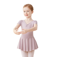 Traje de Danza Lírica Contemporánea para Niños, Leotardo con Corsé de Chifón para Clases y Presentaciones de Danza