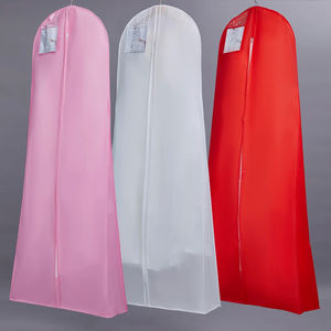 Wholesale Custom Extra Long Non-Woven <strong>Garment</strong> <strong>Bag</strong> For <strong>Pink</strong> Wedding Dress Foldable Bridal Suit Storage Cover - Product Image 3