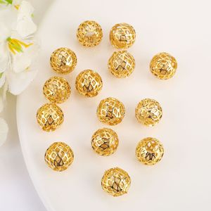 Perles creuses plaquées or 6mm 8mm 10mm, perles d'espacement en cuivre pour la fabrication de bijoux DIY, bracelets, colliers et accessoires - Product Image 1