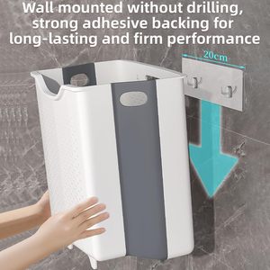 Đa Chức Năng Nhà Tổ Chức Treo Tường Có Thể Gập Lại Nhựa Lưu Trữ Giỏ Hình Chữ Nhật Ráp Treo Giặt <span class=keywords><strong>Hamper</strong></span> Cho - Product Image 2