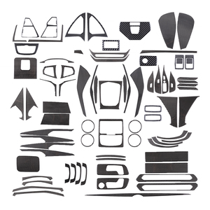 Pour 2018-2022, pour X3, améliorations intérieures de luxe en fibre de carbone souple, kits d'autocollants décoratifs noirs - Product Image 2