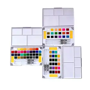 Foldable Solid Half Pan Art Set Artist Pigment Watercolor Portable