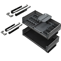 Panier coulissant de cuisine en aluminium à double niveau pour vaisselle, fermeture douce, 30 kg