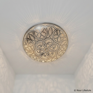 Lámpara de Techo Marroquí Perforada, Lámpara Colgante Decorativa Hecha a Mano con Patrón Floral Islámico - Product Image 3