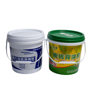 Seau en plastique recyclé PP blanc de 10L 20L 15 litres avec poignée et couvercle en métal - Product Image 3