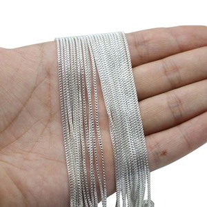 <b>Silver</b> Gold <b>Box</b> <b>Chain</b> 50cm For Necklace Making Jewelry Findings Components Plated Copper <b>Chain</b> Clavicle <b>Chain</b> DIY Accessories - Product Image 5
