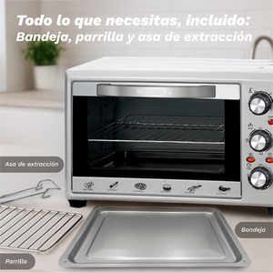 Countertop Oven 28L 1600W Grey Multifunction Electric With <b>Timer</b> And Rotisserie For Home <b>Kitchen</b> Use - Product Image 3