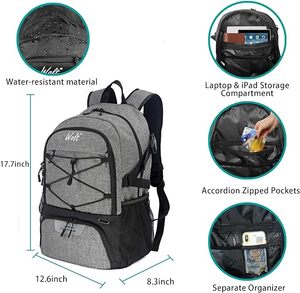 Sac à dos de basketball gratuit avec compartiment pour ballon, grand sac de basketball avec compartiment pour chaussures, sac pour équipement sportif - Product Image 5