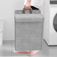 Panier à linge pliable en maille de polyester, multifonctionnel, écologique, durable, organisateur suspendu pour salle de bain, rangement pour vêtements sales