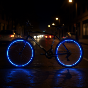 Lampes de vélo LED néon, lot de 4, rechargeables, étanches, pour accessoires de cyclisme, modes bleu, vert, blanc, jaune, rose - Product Image 2