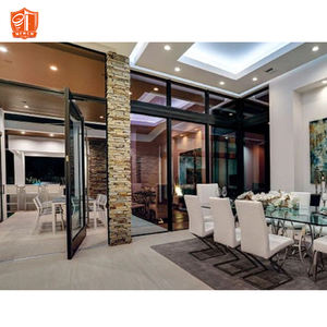 <span class=keywords><strong>Porte</strong></span> pivotante en aluminium à impact réglable à double vitrage bon marché à l'épreuve des ouragans - Product Image 5