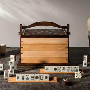 Nouveau Design Deux <span class=keywords><strong>Couches</strong></span> En Bois Mahjong Motif Personnalisé Bois De Hêtre Chinois Américain Mah Jong Tuiles - Product Image 4