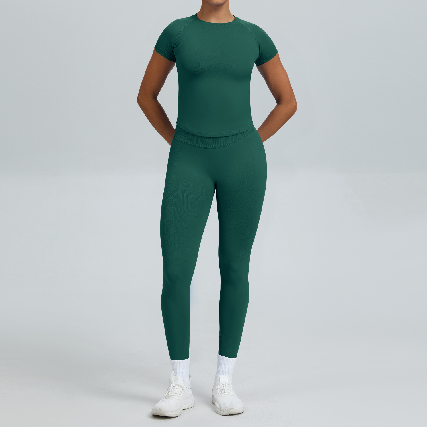 Maniche corte+leggings (verde)