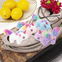 Porte-clés licorne mignon aux grands yeux en peluche douce et écologique - Adorable porte-clés animal en peluche pour anniversaire - Porte-clés en forme de cheval