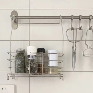 Stainless Steel Kitchen Seasoning & Sundries Storage <b>Rack</b> Waterproof Double Tier Standing Type for Cosmetics and Cup Holder - Product Image 2