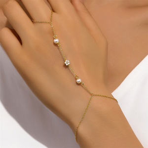 Pulsera CANNER Ajustable con Cadena de Anillos, Flor de Cinco Pétalos, Estilo Bosque, Multicapa y Apilable - Product Image 3