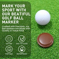 Marqueurs de balle de golf magnétiques durables en cuir PU et métal, écologiques, avec logo personnalisé - Accessoires de golf personnalisés