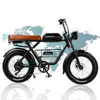 Vélo électrique montagne 7 vitesses, véhicule tout-terrain électrique à pneus larges 20 pouces moto électrique adulte 1500W