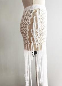 NEW STOCK 3Colors Fringes Details Sexi Lady Cotton Beach Crochet Skirt <strong>Swimwear</strong> Dress <strong>Cover</strong> <strong>Ups</strong> - Product Image 6