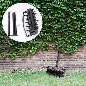 Aérateurs de pelouse manuels Aérateur manuel roulant Aérateur roulant pour pelouse de jardin avec poignée antidérapante Pointes de dents - Product Image 5