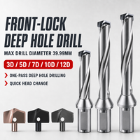 Foret à trous profonds indexable 39,99 mm, refroidissement interne maximal, foret couronne à passage unique, acier traité thermiquement pour centre d'usinage CNC