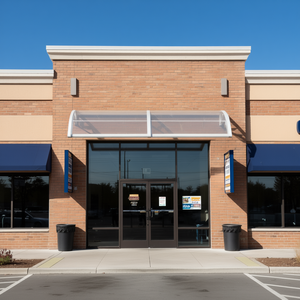 Toldo Comercial Transparente para Puerta, 94.5 x 29.5, Material de PC, Impermeable, para Uso Exterior - Product Image 2