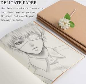 Carnet de notes Kraft marron bon marché en vrac couverture rigide de taille A5 avec couverture en cuir et reliure ed - Product Image 3