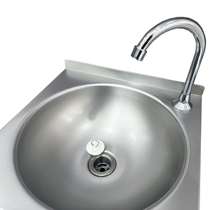 Évier de lavage des mains en acier inoxydable à commande au genou avec robinet, lavabo hygiénique mural pour cuisines de <span class=keywords><strong>restauration</strong></span> - Product Image 3