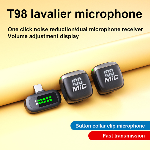 2026 Factory Latest Wireless Lapel Microphone Lavalier Microphone Tiny Dual Mini Noise Reduction Collar Clip for Vlog Record
