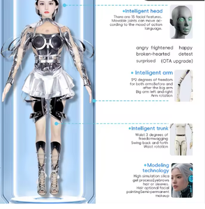 168cm ai thông minh dịch vụ điện tử thực tế cảm ứng cảm giác TPE <span class=keywords><strong>Robot</strong></span> giáo dục thông minh điều khiển từ xa với miễn phí vận chuyển - Product Image 3