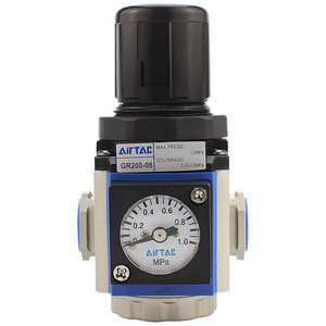 Vanne de réduction de pression Airtac Gr200 08 avec manomètre, raccord 1/2 pouce, régulateur d'air pneumatique - Product Image 1