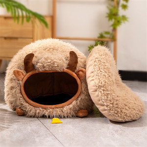 Halb geschlossene süße Katze Hunde bett Haustier Nest Zwinger Weiche Matte Welpe Kätzchen Zelt Haustier liefert Plüsch Warme Winter Katzen bett Höhle - Product Image 5