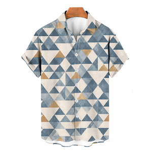 <span class=keywords><strong>Camicia</strong></span> Vintage con geometria stampata 3D per <span class=keywords><strong>uomo</strong></span> moda estiva a maniche corte Polo personalizzata elegante abbigliamento da <span class=keywords><strong>uomo</strong></span> oversize - Product Image 5