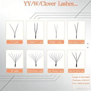 Extensions de cils Clover 3D 4D 5D 0,07 mm, croisés, avec logo personnalisé, extensions de cils Clover 0,05 mm 6D 7D 8D en forme de W, 8-15 mm - Product Image 3