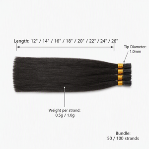 Extensions de cheveux 100% naturels à pointe I, pré-collées, double épaisseur, Remy européennes, qualité salon, vente en gros, <span class=keywords><strong>1g</strong></span> 0.8g - Product Image 4